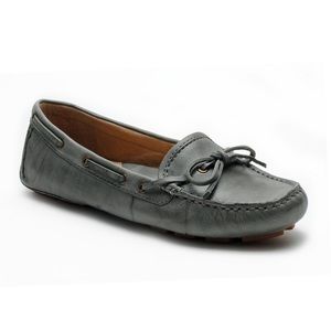 Frye Gray Leather Reagan Campus Driving Moccasins